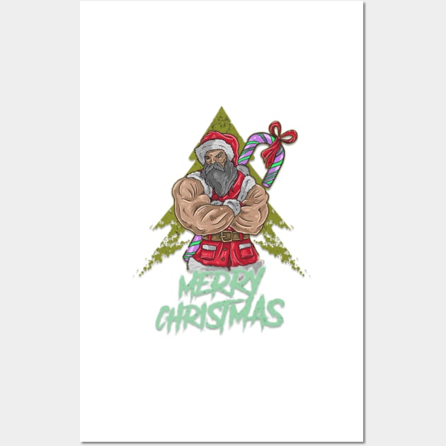 Santa claus big muscle Wall Art by GAGO5